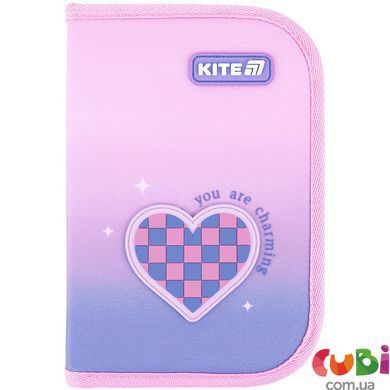 Пенал Kite 1 отделение, 1 отворот, без наполнения 621 Charming (K26-621-1), Розовый