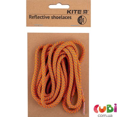 Шнуровки для обуви светоотражающие, оранжевые, K23-128-2