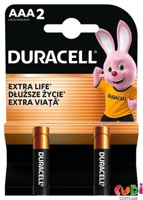 Лужні батарейки Duracell AAA, 2 шт. в упаковці