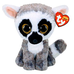 Детская игрушка мягконабивная TY Beanie Boo's 36224 Лемур "LINUS" 15см, 36224