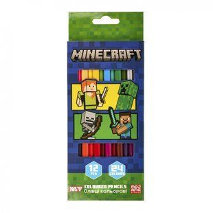 Карандаши цветные Yes 12/24 цвета "Minecraft. Heroes" (290744)