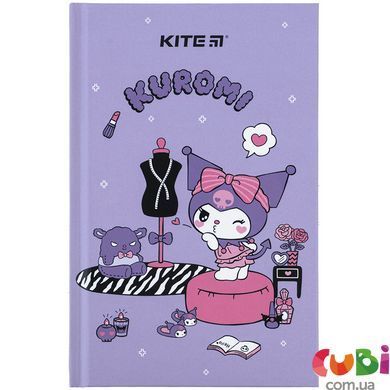 Записная книга Kite Kuromi (HK24-199-2), твердый переплет, формат А6, 80 листов в клетку