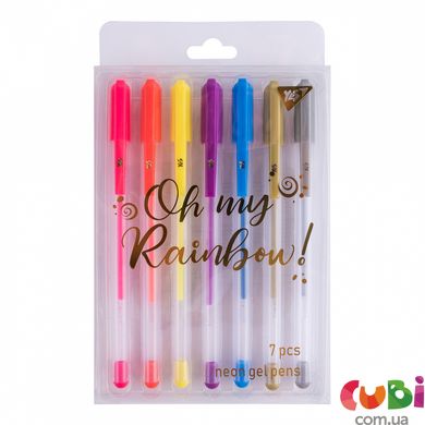 Ручки гелевые YES "Oh My Rainbow!", неон, набор 7шт. (420368)
