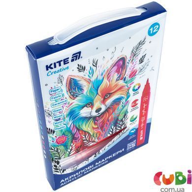 Маркери-кисти акрилові, набір 12шт, Kite Creative (K-1159)