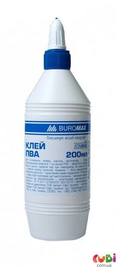 Клей ПВА Buromax JOBMAX 200 мл колпачок-дозатор (BM.4853)