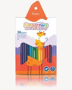 Карандаши Marco 36 цветов треугольные, супермягкие Smoothies, 2150-36