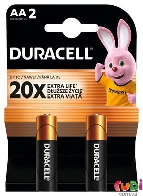 Щелочные батарейки Duracell AA, 2 шт. в упаковке