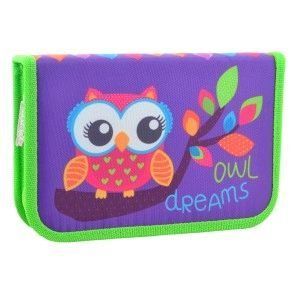 Пенал твердый одинарный Owl, 20.5 13 3.2, 531658, комбинированый