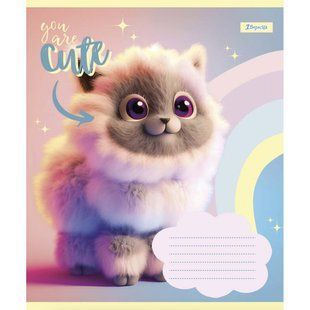 Тетрадь ученическая А5 12 косая линия, 1 Вересня You are cute, 766303