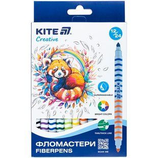 Фломастери двосторонні, набір 12шт, Kite Creative (K-1151)