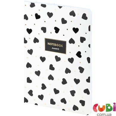Книга записна A5, 80 аркушів клітинка, Black&White (8700-26-a)