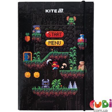 Папка для зошитів на гумці Kite Pixel Game K25-210-2, картон