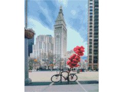 Набор для творчества Алмазная картина Припаркованный велосипед с шариками Strateg размером 40х50, FA40845