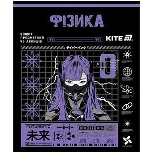 Тетрадь предметная Kite Cyber K25-240-22, 48 листов, клетка, физика