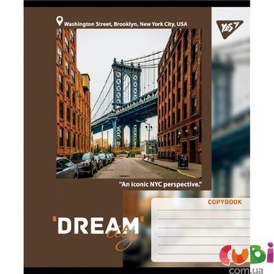 Тетрадь ученическая школьная, А5 96 клетка, Yes Dream City, 767707