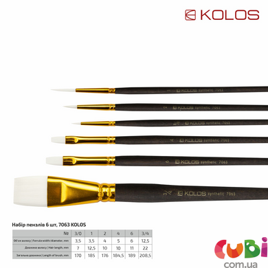 Набор кистей KOLOS 7063