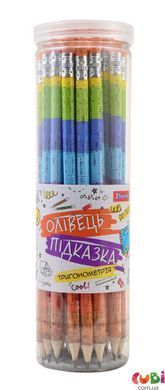 Карандаш чернографитный 1 Вересня Тригонометрия круглый с ластиком
