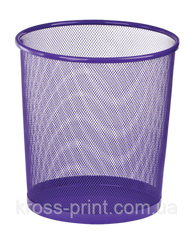 Корзина для БУМАГ круглая 265x265x280мм, металл, фиолетовая овая (ZB.3126-07)