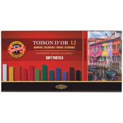 Крейда-пастель суха TOISON D'OR, 12 кольорів