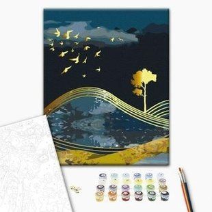 Картина Птицы ночи с золотой краской, BS53042, комбинированый