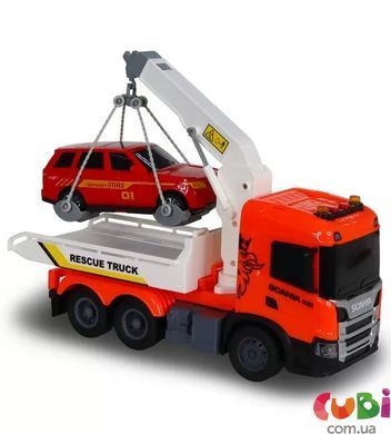 Игровой набор серии "Big Truck" &ndash; ЭВАКУАТОР SCANIA С МАШИНОЙ (свет, звук)