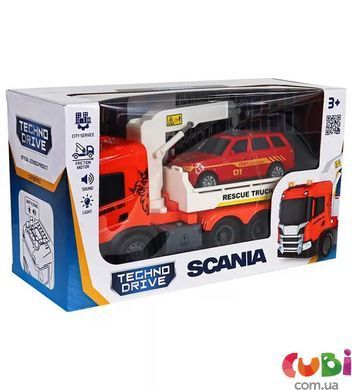 Игровой набор серии "Big Truck" &ndash; ЭВАКУАТОР SCANIA С МАШИНОЙ (свет, звук)