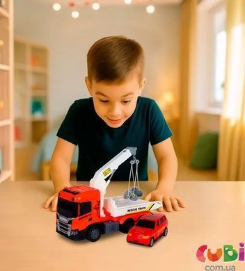 Игровой набор серии "Big Truck" &ndash; ЭВАКУАТОР SCANIA С МАШИНОЙ (свет, звук)