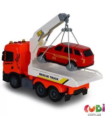 Игровой набор серии "Big Truck" &ndash; ЭВАКУАТОР SCANIA С МАШИНОЙ (свет, звук)