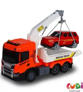 Игровой набор серии "Big Truck" &ndash; ЭВАКУАТОР SCANIA С МАШИНОЙ (свет, звук)