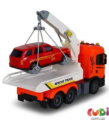 Игровой набор серии "Big Truck" &ndash; ЭВАКУАТОР SCANIA С МАШИНОЙ (свет, звук)