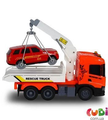 Игровой набор серии "Big Truck" &ndash; ЭВАКУАТОР SCANIA С МАШИНОЙ (свет, звук)