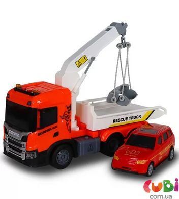 Игровой набор серии "Big Truck" &ndash; ЭВАКУАТОР SCANIA С МАШИНОЙ (свет, звук)