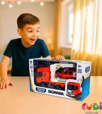 Игровой набор серии "Big Truck" &ndash; ЭВАКУАТОР SCANIA С МАШИНОЙ (свет, звук)