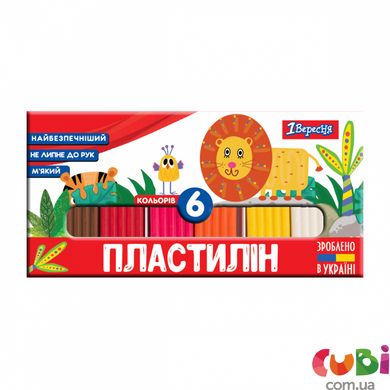 Пластилин 1 Вересня "Zoo Land", 6 цветов, 120г, Украина (540512)