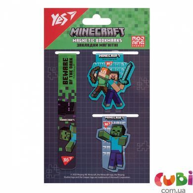 Закладки магнитные Yes "Minecraft", 3 шт (708347)