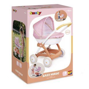 Коляска для ляльки Baby NurseТеракотова пудра, люлька з корзиною, 18 міс.+ (7600254124)