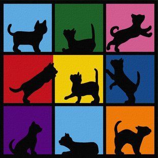 Набор, картина по номерам, "Cats", 15х15см, с мольбертом, ROSA START, N00013935