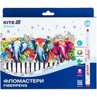 Фломастери Kite, набір 36шт, Kite Creative Superwashable (K-1154)