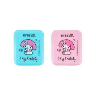 Точилка с контейнером прямоугольная Kite My Melody (HK26-116), блакитний; рожевий