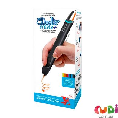 3D-ручка 3Doodler Create PLUS для проф. использования - ЧЕРНАЯ (75 cтержней, аксессуары), Черный