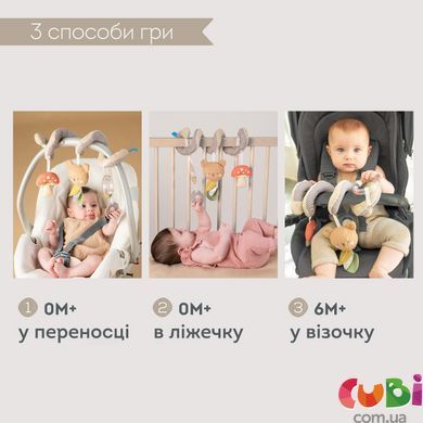 Спіраль для візочка та автокрісла колекції "Квітуча фантазія" &ndash; ЛІСОВА ПРИГОДА (13865), комбінований