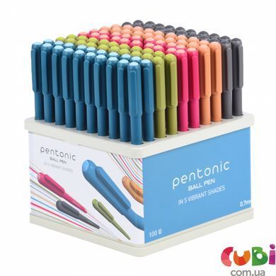 Ручка кульк масл Pentonic Colours стенд 100 шт, синя 0,7 мм LINC (420462)