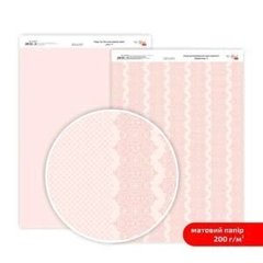 Дизайнерская бумага двухсторонняя ROSA TALENT Кружева №4 Матовая (5318012), Розовый