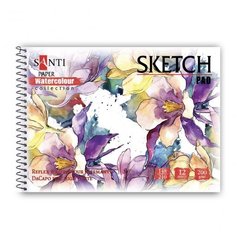 Альбом для акварели SANTI Flowers, А5, Paper Watercolour Collection, 12 л, 200 г (130496)