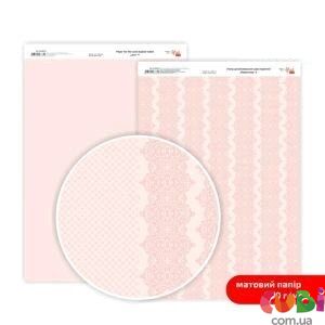Дизайнерская бумага двухсторонняя ROSA TALENT Кружева №4 Матовая (5318012), Розовый