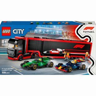 Конструктор Lego City Грузовик F1 с автомобилями RB20 и AMR24 (60445), комбинированый
