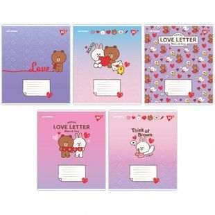 Тетрадь ученическая А5/12 кос. Yes Line Friends. Love letter.