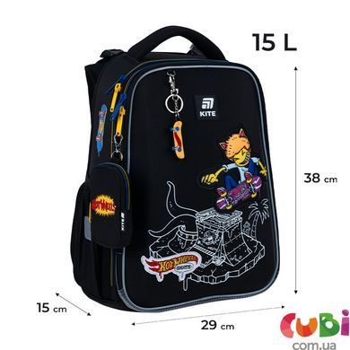 Рюкзак школьный каркасный Kite Education Hot Wheels Skate HW25-531M, комбинированый