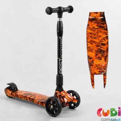 Самокат триколісний Best Scooter 32-389 MAXI складний алюмінієвий руль, 3 колеса PU зі світлом