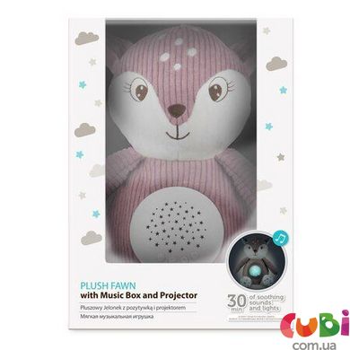 Іграшка плюшева музична з проектором Оленя - рожева (77/206_pin) Canpol babies